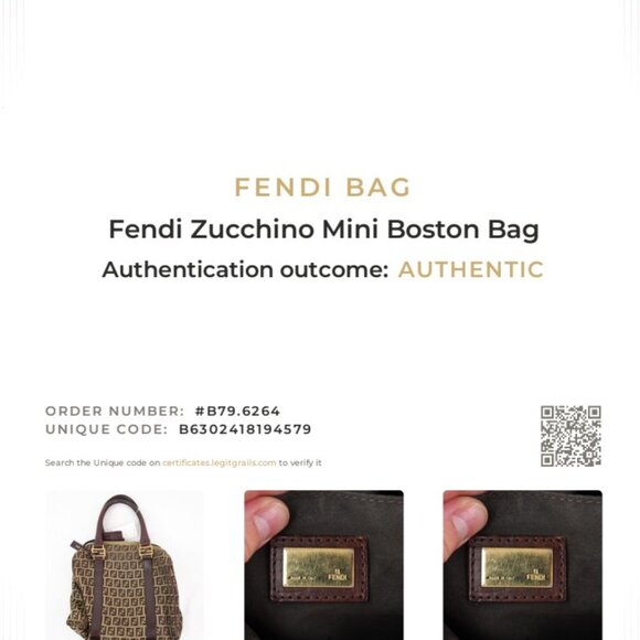 Preowned Fendi Women's Canvas Zucchino Boston Travel Bag In Beige & Brown - Picture 14 of 14